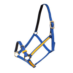 Halster Yankee Finn-Tack Pro nylon met open neusriem Blauw / geel