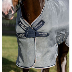 Couverture anti-mouches Horseware Rambo Protector disque Argent / marine Couverture anti-mouches Horseware Rambo Protector disque Argent / marine