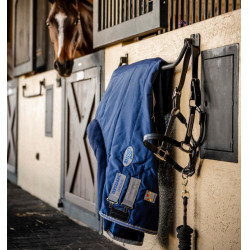 Couverture d'écurie Horseware Rhino 350g VL Noir / gris titane / bleu classique Couverture d'écurie Horseware Rhino 350g VL Noir / gris titane / bleu classique