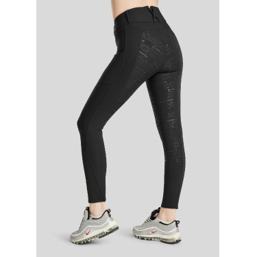 Montar Michelle legging met logo en full grip voor dames Zwart / roségoud