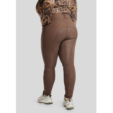 ESS Megan Vol 2 Curve damesrijbroek met hoge taille Bruin