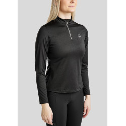 Polo de concours Montar Everly crystal logo manches longues femme Noir Polo de concours Montar Everly crystal logo manches longues femme Noir