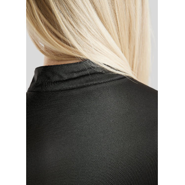 Polo de concours Montar Everly crystal logo manches longues femme Noir Polo de concours Montar Everly crystal logo manches longues femme Noir