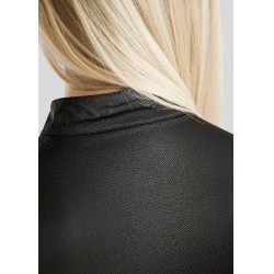 Wedstrijdpolo Montar Everly crystal logo lange mouwen dames Zwart