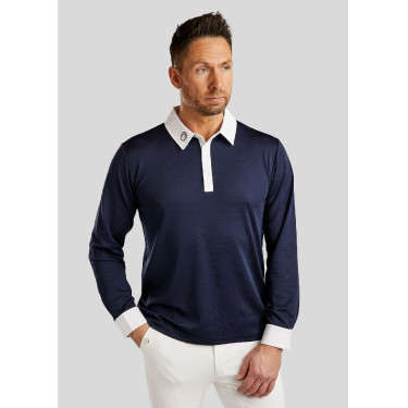 Polo de concours Montar MoWill manches longues femme Marine foncé Bleu