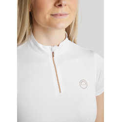 Polo Montar Everly Mon Tech femme manches courtes rose gold Blanc