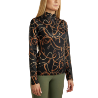 Damespolo met lange mouwen Montar Haily bridle print Stofgroen Damespolo met lange mouwen Montar Haily bridle print Stofgroen