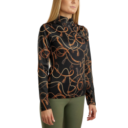 Polo manches longues Montar imprimé Haily bridle femme Noir