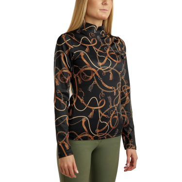Polo manches longues Montar imprimé Haily bridle femme Noir