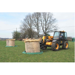 Mise en place du foin dans le ratelier cloche