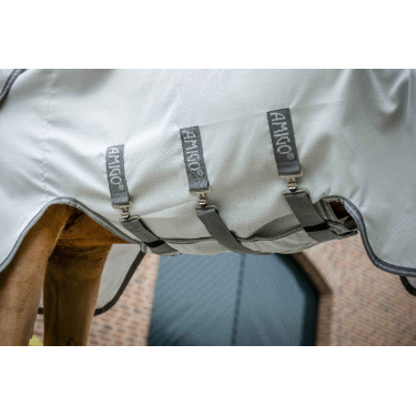 Couverture anti-dermite Horseware Amigo Ripstop Argent / gris titanium / argent