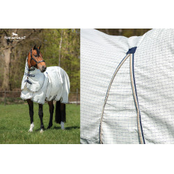 Couverture anti-mouches Horseware Rambo Optimo Supreme Summer Sheet Plus Carreaux marine / gris orage / argent Motifs Couverture anti-mouches Horseware Rambo Optimo Supreme Summer Sheet Plus Carreaux marine / gris orage / argent Motifs