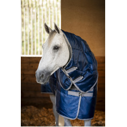 Couverture d'écurie Horseware Amigo Ripstop Insulator Plus Poney 200g Marine / gris titanium Bleu marine