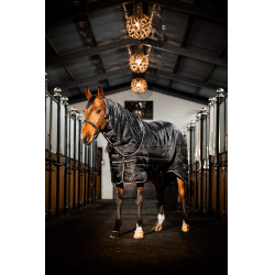 Horseware Easy-Layer Plus 400g staldeken Zwart / zwart / zilver Horseware Easy-Layer Plus 400g staldeken Zwart / zwart / zilver
