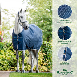 Couverture d'écurie Horseware Ionic Therapy 50g Bleu imperial / argent / marine Couverture d'écurie Horseware Ionic Therapy 50g Bleu imperial / argent / marine