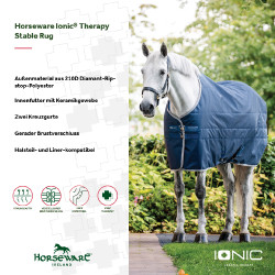Couverture d'écurie Horseware Ionic Therapy 50g Bleu imperial / argent / marine Couverture d'écurie Horseware Ionic Therapy 50g Bleu imperial / argent / marine