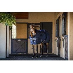 Couverture d'écurie Horseware Rhino 350g VL Noir / gris titane / bleu classique Couverture d'écurie Horseware Rhino 350g VL Noir / gris titane / bleu classique