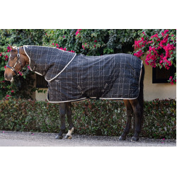 Horseware Rhino 350g VL staldeken Zwart / wit-grijze ruiten