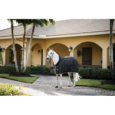 Horseware Rhino 350g VL staldeken Zwart / wit-grijze ruiten