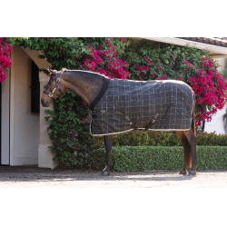 Couverture d'écurie Horseware Rhino Poney 100g Noir / carreaux blanc gris Couverture d'écurie Horseware Rhino Poney 100g Noir / carreaux blanc gris