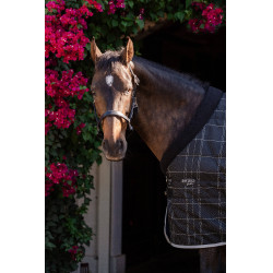 Couverture d'écurie Horseware Rhino Poney 100g Noir / carreaux blanc gris Couverture d'écurie Horseware Rhino Poney 100g Noir / carreaux blanc gris