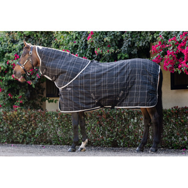 Horseware Rhino Pony staldeken 100g Zwart / wit-grijze ruiten