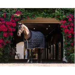 Couverture d'écurie Horseware Rhino Poney 250g VL Noir / carreaux blanc gris