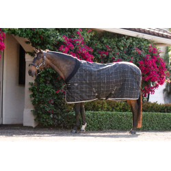 Horseware Rhino Pony Staldeken 250g VL Zwart / wit-grijze ruiten