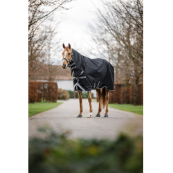 Couverture Horseware Amigo 1200D Integrated Turnout 0g Noir / gris titane / argent Couverture Horseware Amigo 1200D Integrated Turnout 0g Noir / gris titane / argent