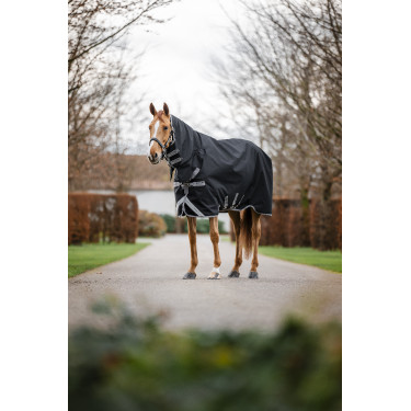 Couverture Horseware Amigo 1200D Integrated Turnout 0g Noir / gris titane / argent Couverture Horseware Amigo 1200D Integrated Turnout 0g Noir / gris titane / argent
