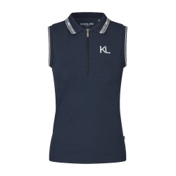 Mouwloze polo voor dames Kingsland KLNaira in piqué breisel Marine Marineblauw Mouwloze polo voor dames Kingsland KLNaira in piqué breisel Marine Marineblauw