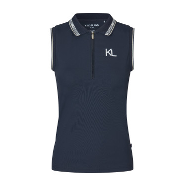 Mouwloze polo voor dames Kingsland KLNaira in piqué breisel Marine Marineblauw Mouwloze polo voor dames Kingsland KLNaira in piqué breisel Marine Marineblauw