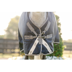 Couverture Horseware Amigo 1200D Poney Turnout 250g Marine / gris titane / argent Bleu marine