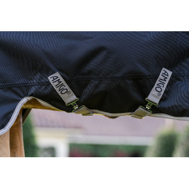 Horseware Amigo 1200D Poney Turnout 50g deken Zwart / titaniumgrijs / zilver