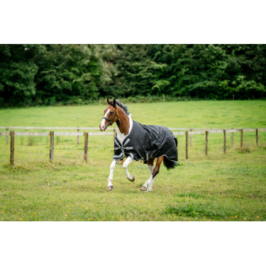 Couverture Horseware Amigo 1200D Turnout 100g Noir / gris titane / argent