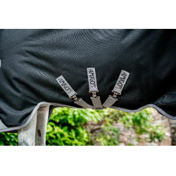 Couverture Horseware Amigo 1200D Turnout 100g Noir / gris titane / argent