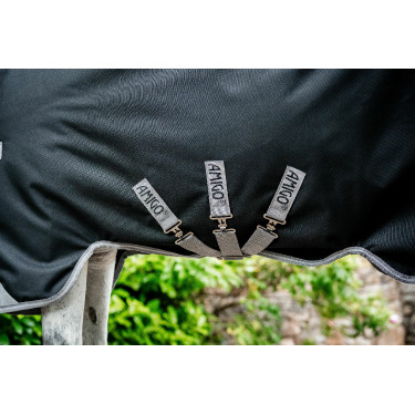 Horseware Amigo 1200D Turnout 100g deken Zwart / titaniumgrijs / zilver