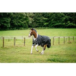 Couverture Horseware Amigo 1200D Turnout 250g Noir / gris titane / argent