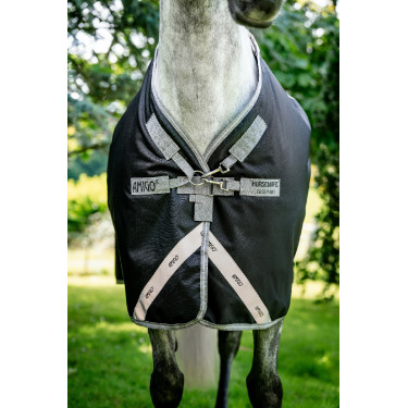 Couverture Horseware Amigo 1200D Turnout 250g Noir / gris titane / argent