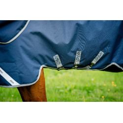 Couverture Horseware Amigo 1200D Turnout 50g Marine / gris titane / argent Bleu marine