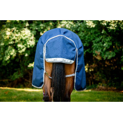 Couverture Horseware Amigo 1200D Wug Turnout 150g Marine / gris titane / argent Bleu marine