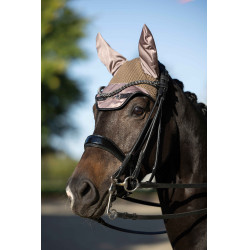 Bonnet anti-mouches HKM Golden Bit Taupe Marron