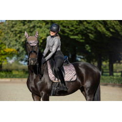 Bonnet anti-mouches HKM Golden Bit Taupe Marron