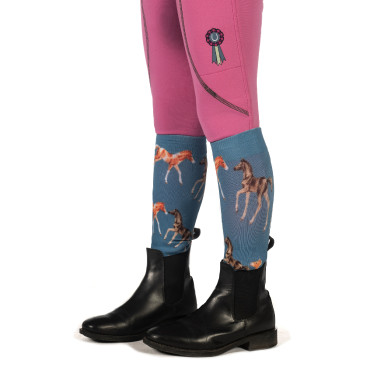 Chaussettes HKM Pony Club Bleu gris Chaussettes HKM Pony Club Bleu gris
