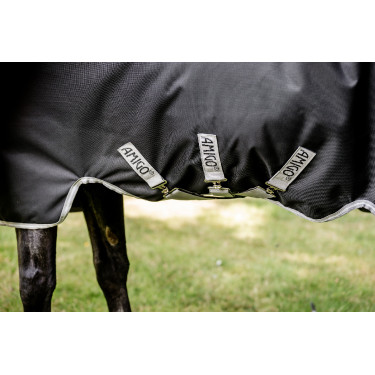 Couverture Horseware Amigo 1200D Wug Turnout 150g Noir / gris titane / argent