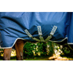 Couverture Horseware Amigo 1200D Wug Turnout 50g Marine / gris titane / argent Bleu marine