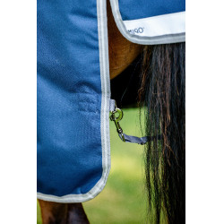 Couverture Horseware Amigo 1200D Wug Turnout 50g Marine / gris titane / argent Bleu marine