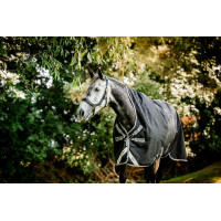 Couverture Horseware Amigo 1200D Wug Turnout 50g Marine / gris titane / argent Bleu marine