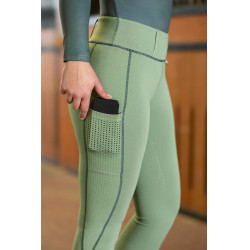 Legging HKM Juna fond 1/1 en silicone Jade Bleu