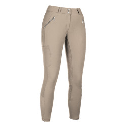 HKM Lia rijbroek met hoge taille en volledig Alos zitvlak Beige